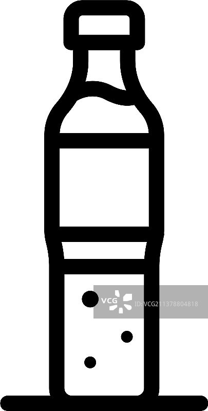 轮廓风格塑料苏打水瓶图标图片素材