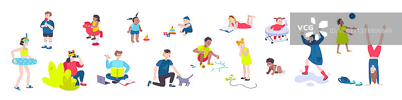 儿童扁平素材图片素材