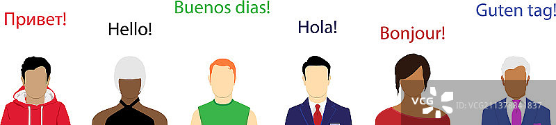 不同语言的问候语概念：西班牙语图片素材