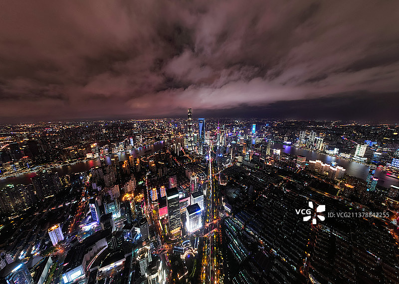 上海市世纪大道夜景图片素材