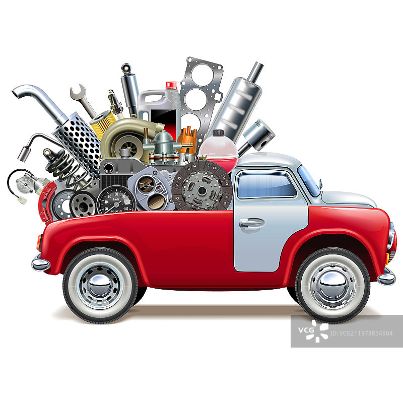 运送汽车零件的货车图片素材