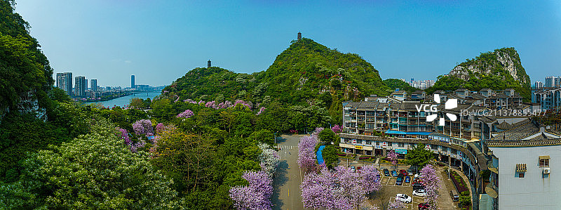 柳州蟠龙公园航拍图片素材