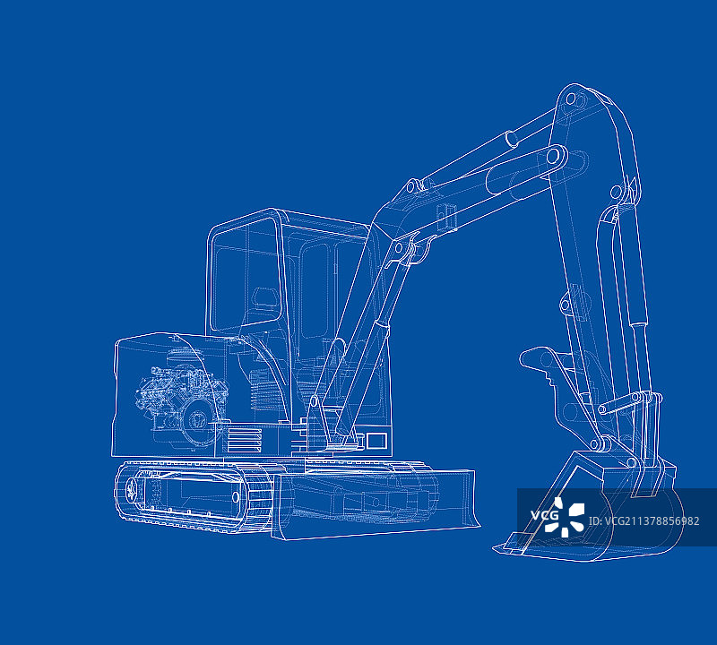 带演员的小型拖拉机素描图片素材