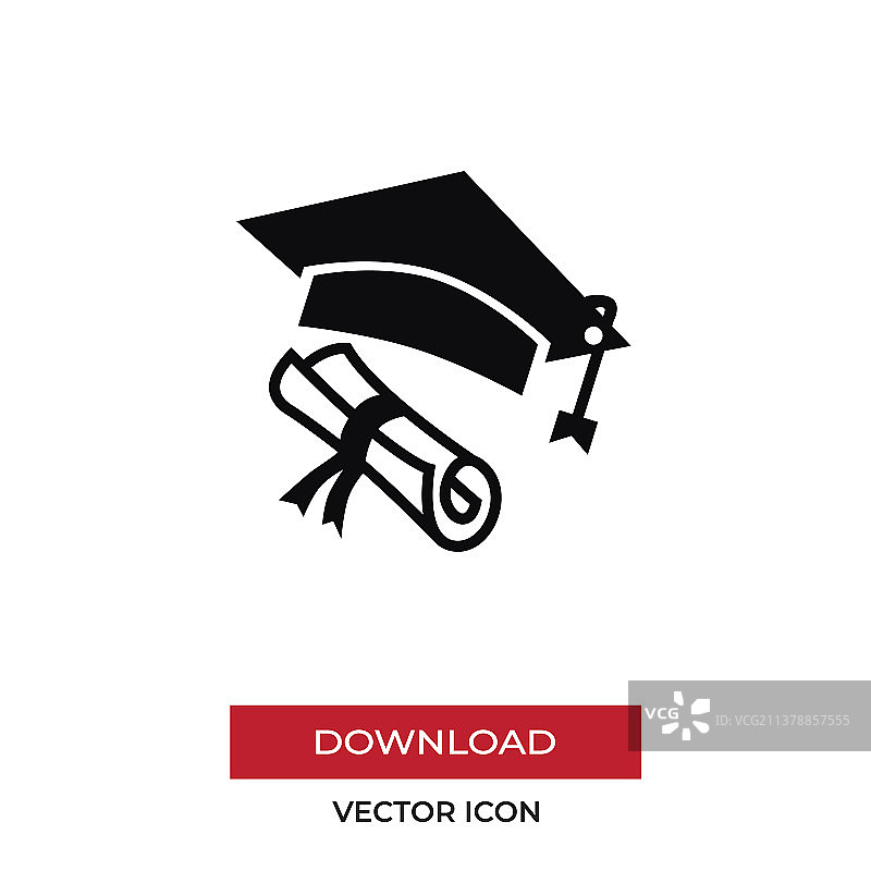 现代风格的毕业帽文凭图标图片素材