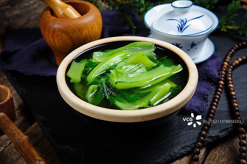 清香可口芥菜汤图片素材