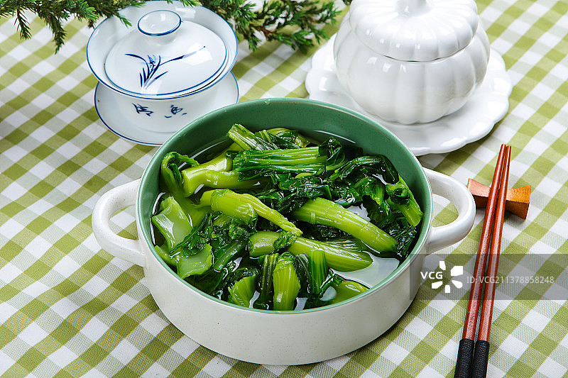清香可口芥菜汤图片素材
