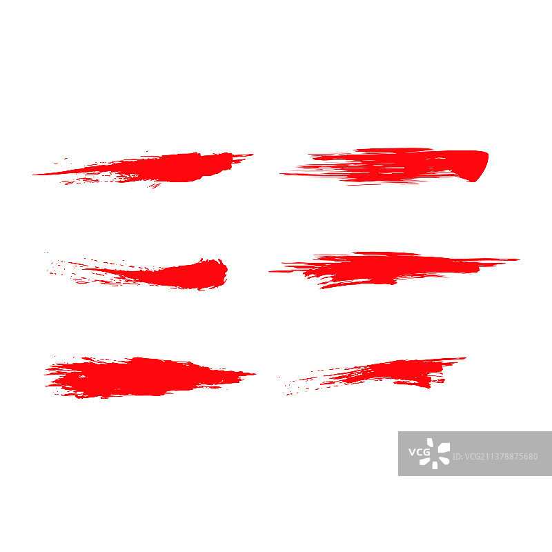 白色背景上的红色画笔纹理漆图片素材