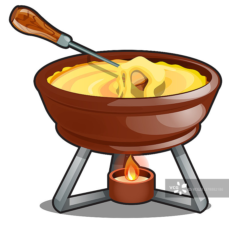 白底的切达干酪和热奶酪火锅图片素材