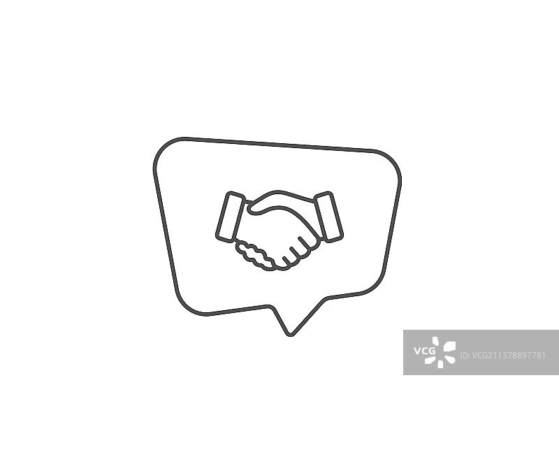 握手线条图标（手势符号）图片素材