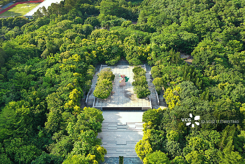 广东省深圳市福田区深圳国际园林花卉博览园航拍图片素材