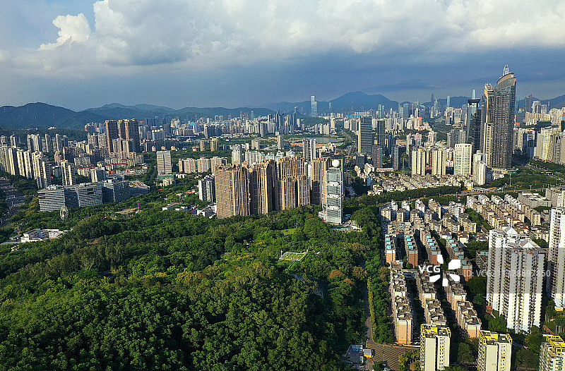 广东省深圳市福田区深圳国际园林花卉博览园航拍图片素材