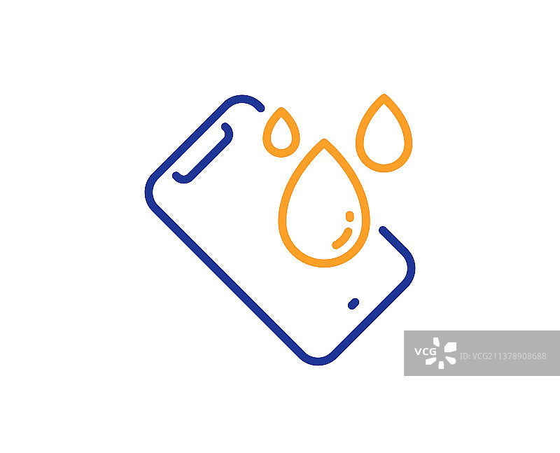 智能手机防水线性图标图片素材
