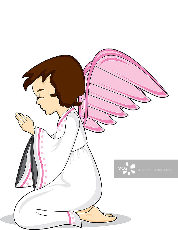 卡通祈祷天使图片素材
