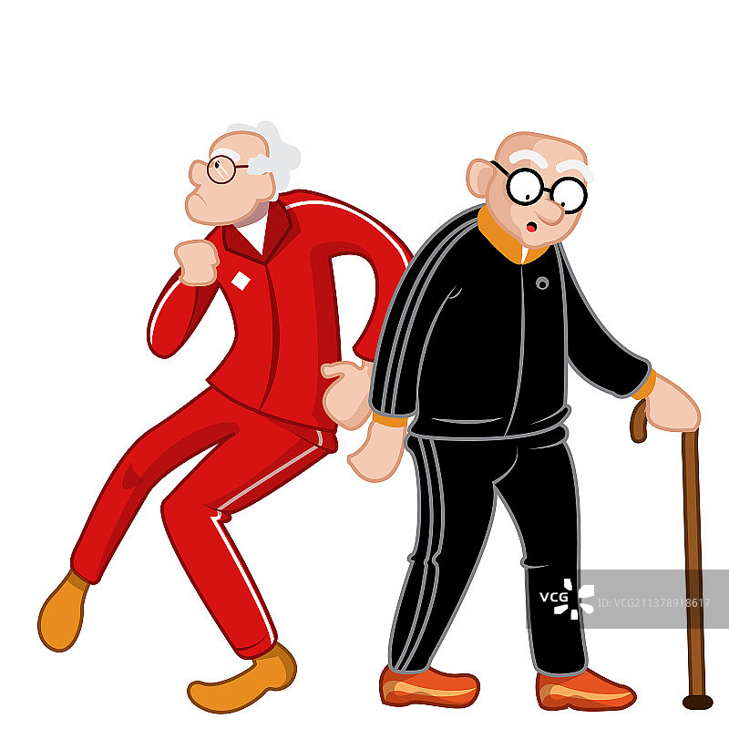 穿着运动衫的老年人图片素材