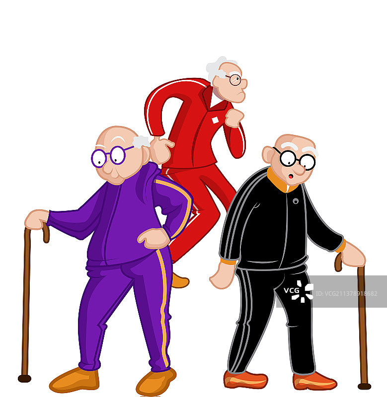 穿着运动衫的老年人图片素材