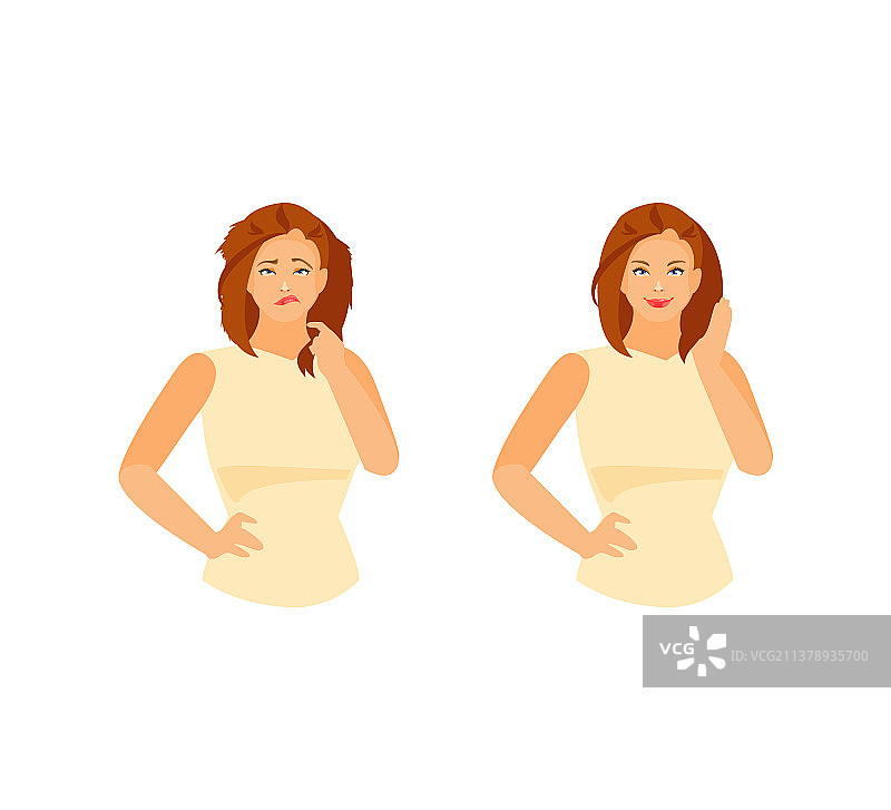 受损和健康的头发图片素材