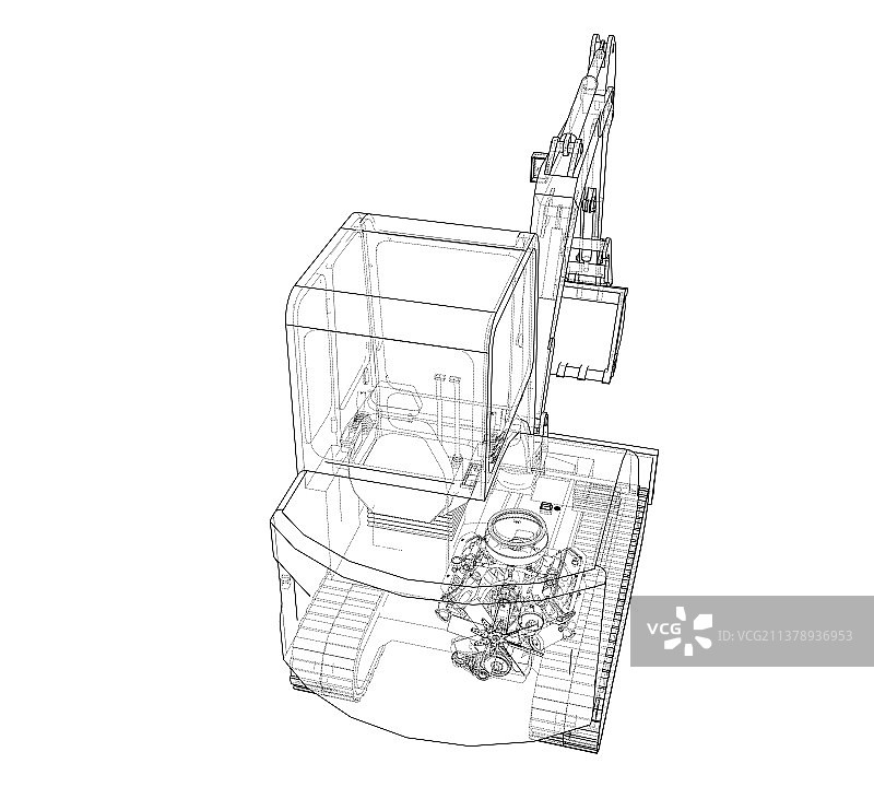 带演员的小型拖拉机素描图片素材