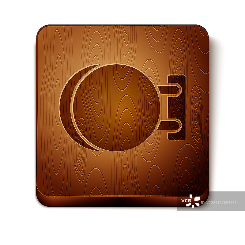 棕色标牌悬挂图标，白色背景上隔离显示图片素材