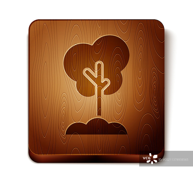 白色背景上的棕色树木图标图片素材