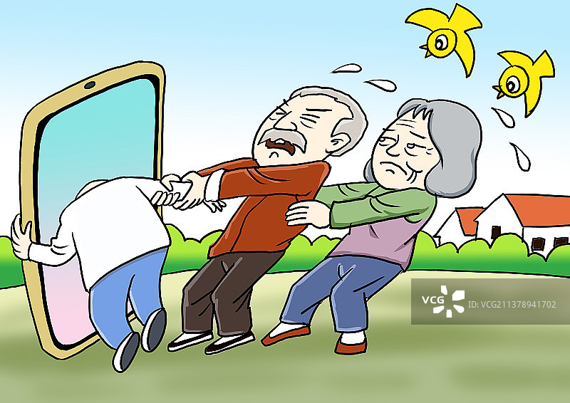 插画：拉锯战图片素材