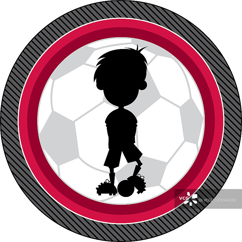 卡通足球运动员剪影图片素材