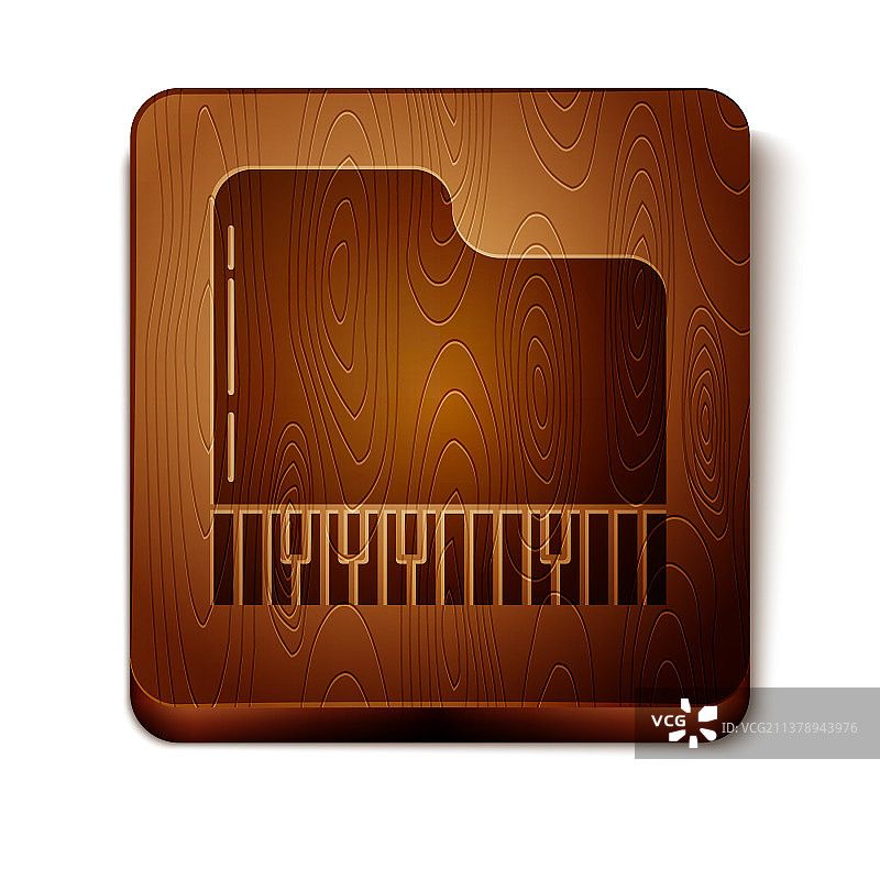 白色背景上的棕色三角钢琴图标图片素材