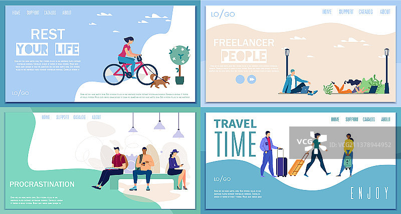 城市生活与旅游网站模板图片素材