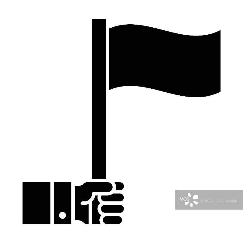 手持红旗实体风图标图片素材