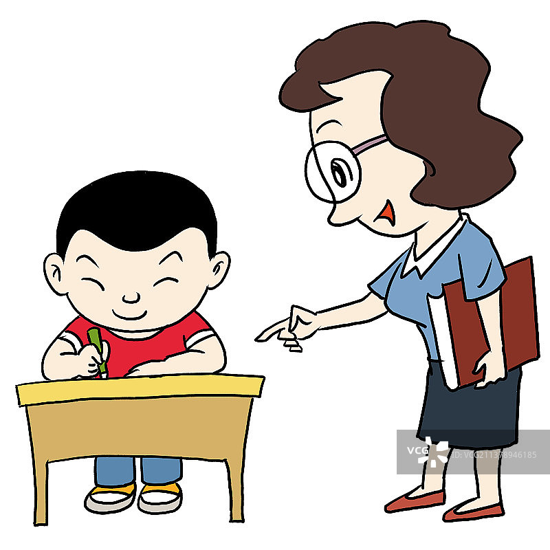 插画：家校共育图片素材