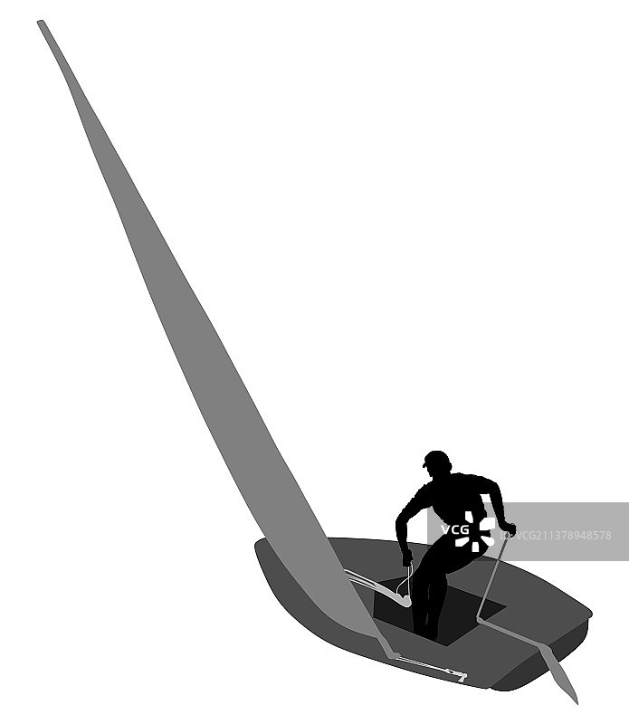 帆船剪影图片素材