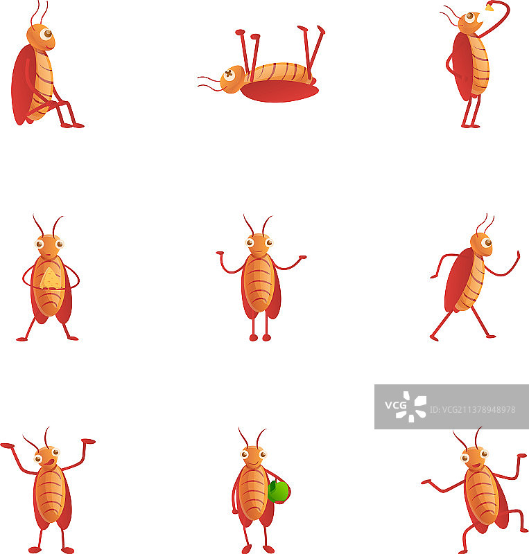 蟑螂图标卡通风格图片素材
