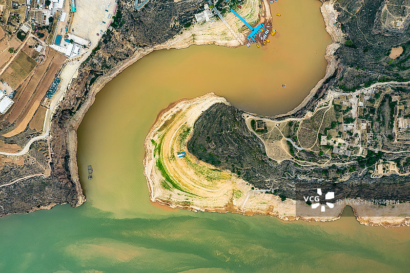 航拍黄河老牛湾图片素材
