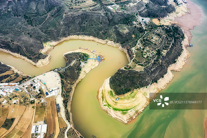 航拍黄河老牛湾图片素材