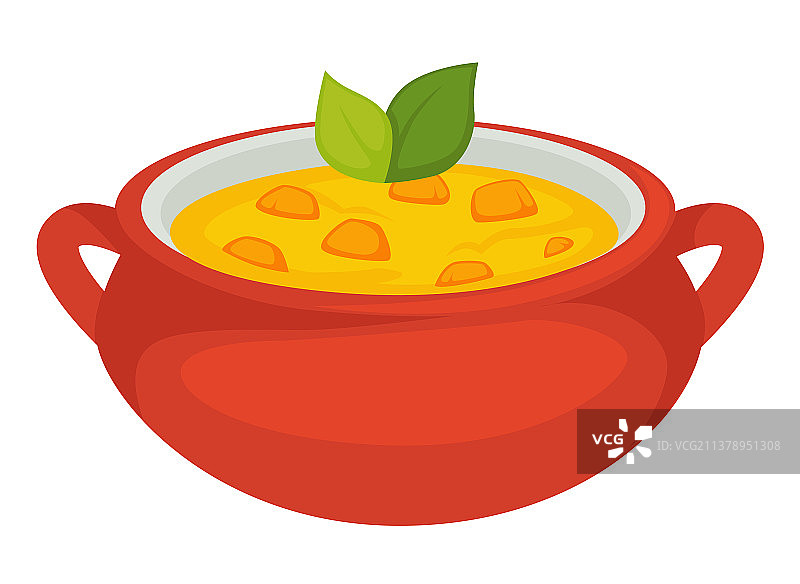 薄荷叶南瓜汤图片素材