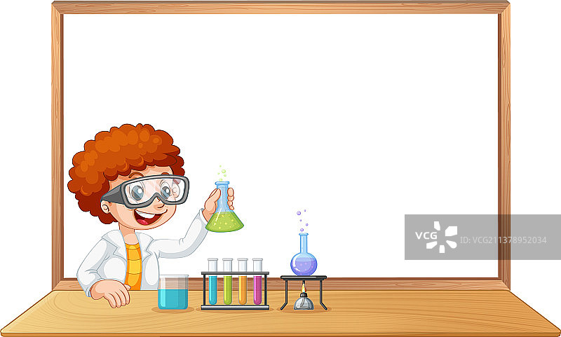 实验室里的科学学生与文案区图片素材