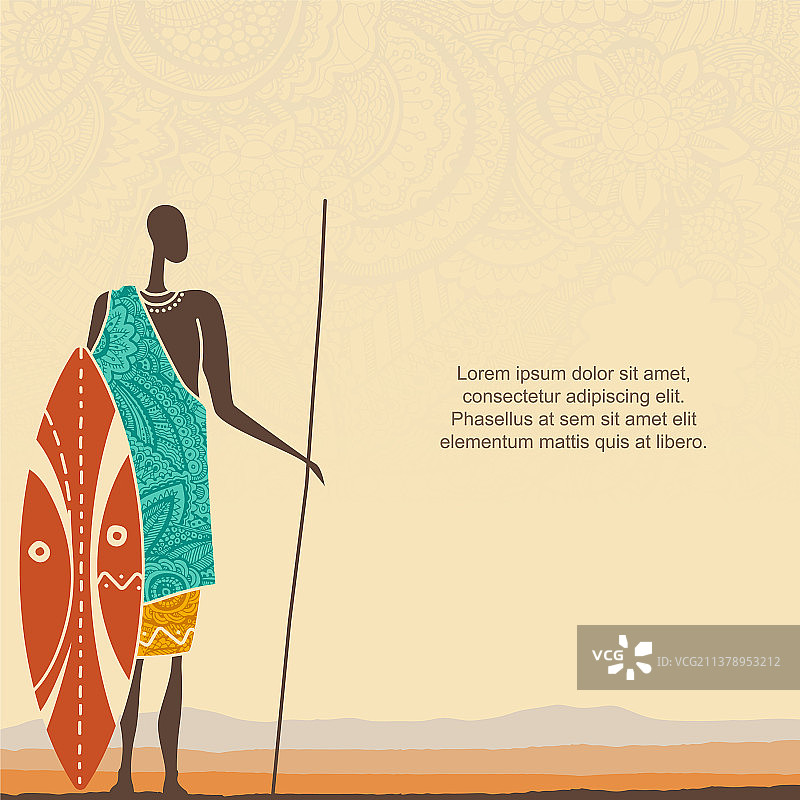 非洲战士民族风背景图片素材