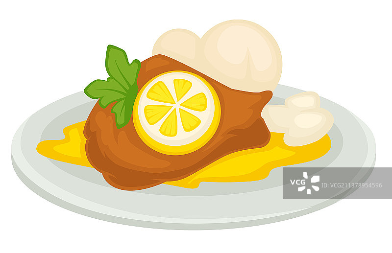 柠檬酸酱鸭或鸡肉图片素材