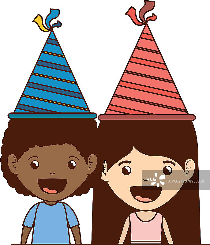 情侣和孩子们在生日派对上图片素材