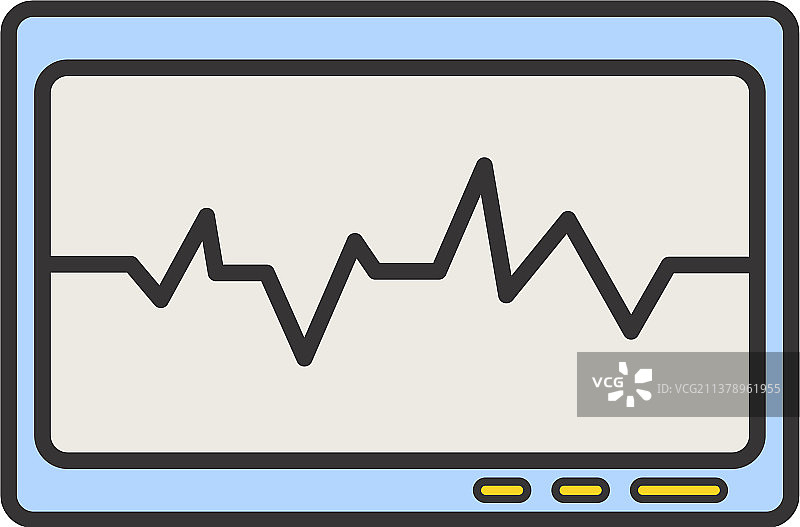 心电图线条填充图标图片素材