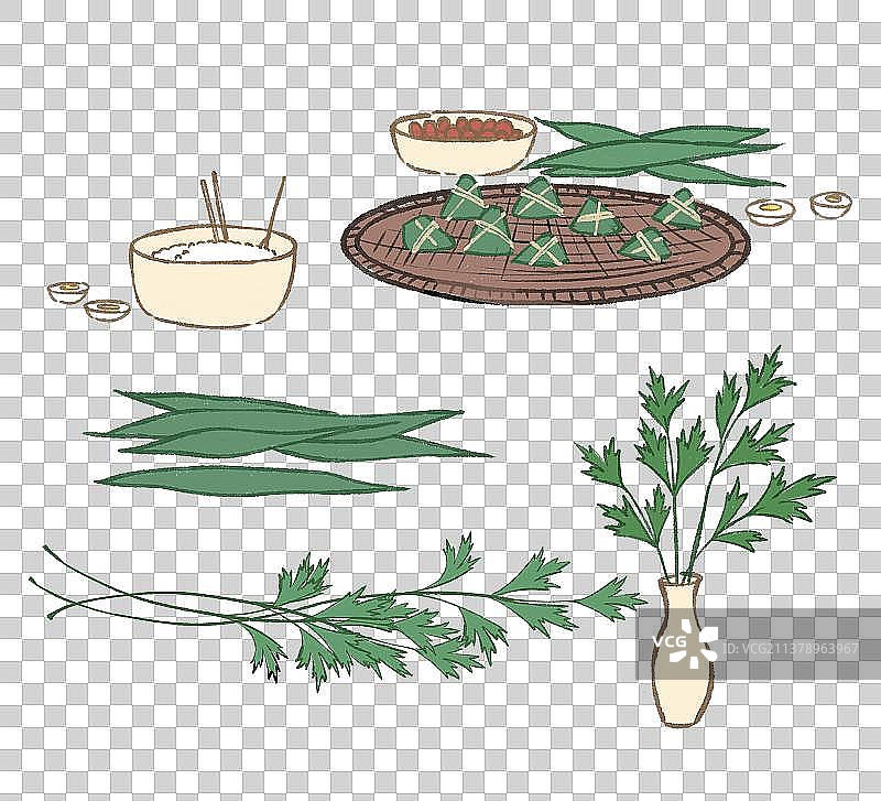 浓情端午春天夏天古风手工包粽子图片素材