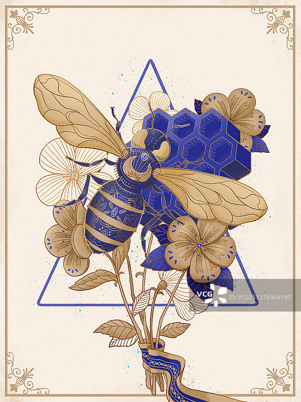 蜜蜂与花装饰画图片素材