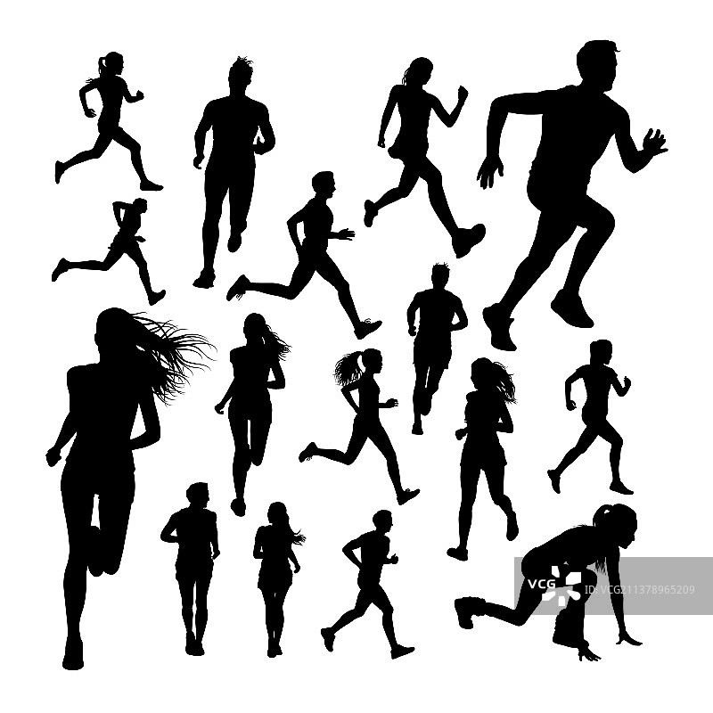 跑步者轮廓图片素材