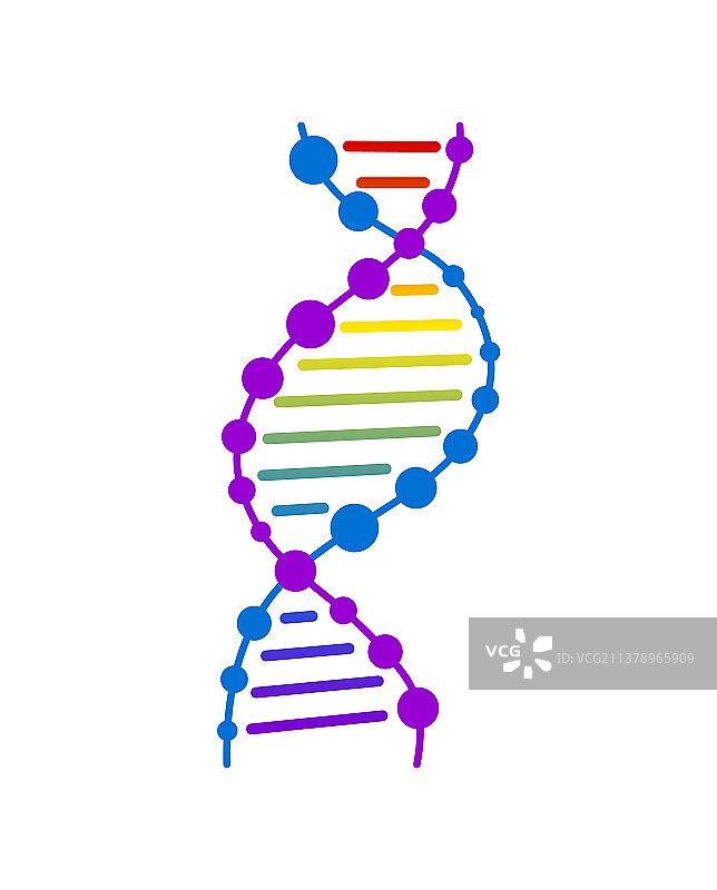 白色背景上分离的抽象DNA链符号图片素材