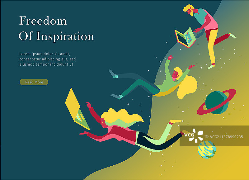 灵感飞行着陆页模板图片素材
