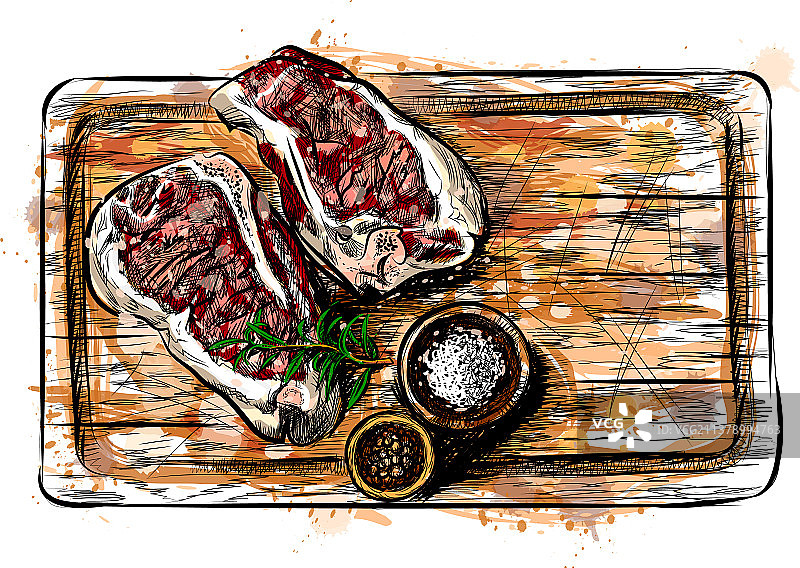 砧板上的肉块图片素材