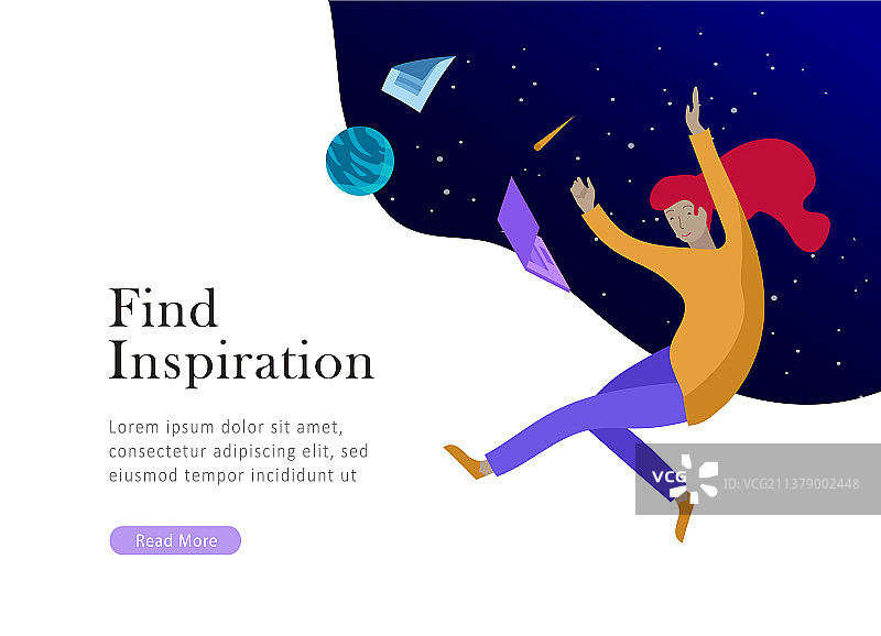 灵感飞行着陆页模板图片素材