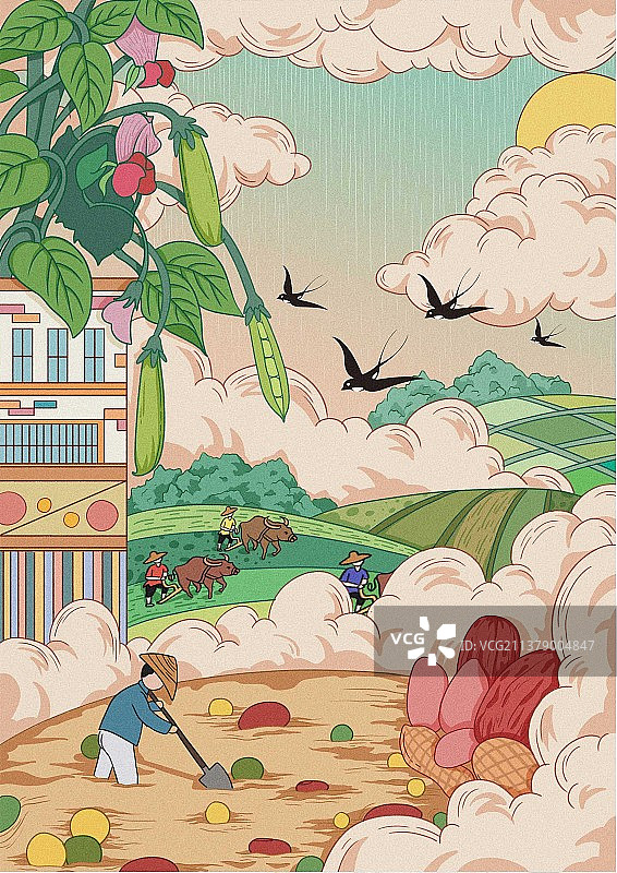 趣味节气-谷雨图片素材