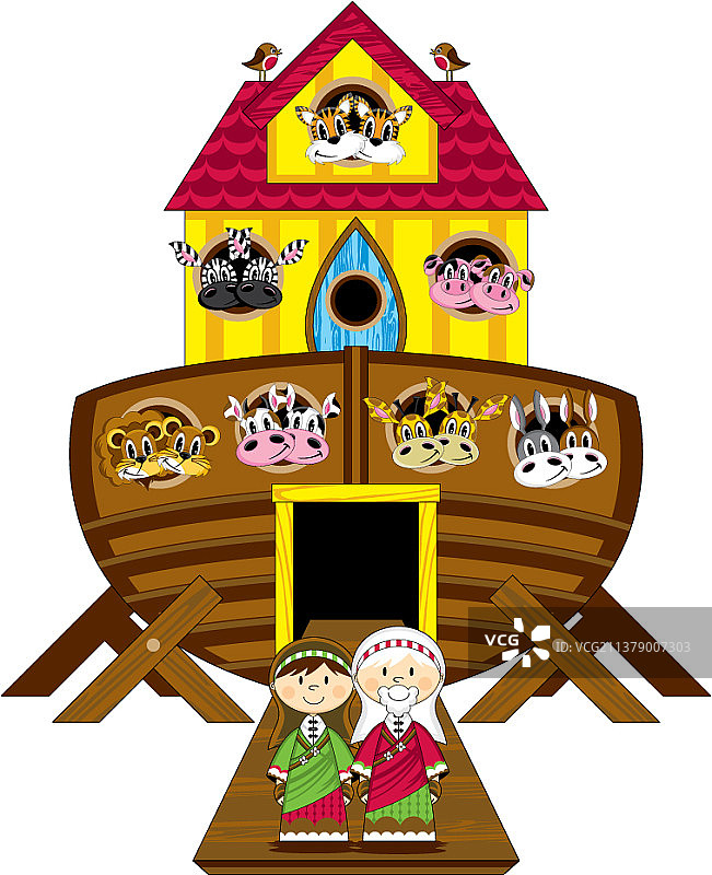 诺亚方舟与动物图片素材