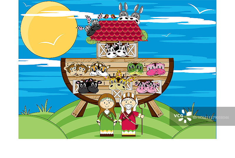 诺亚方舟与动物图片素材