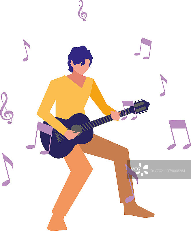 演奏古典吉他的音乐人图片素材